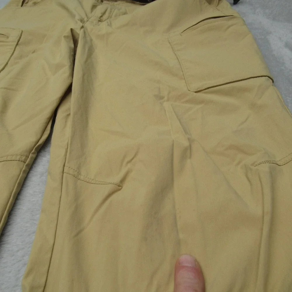 LL Bean Pants Mens Small Tan Flex Waist Belted Cargo SunSmart Hiking 30x33